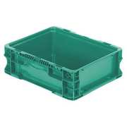 Orbis Straight Wall Container, Green, Plastic, 12 in L, 15 in W, 5 in H, 0.32 cu ft Volume Capacity NXO1215-5