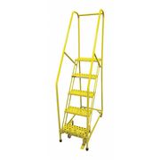 Cotterman 80 in H Steel Rolling Ladder, 5 Steps, 450 lb Load Capacity 1505R2630A1E10B4W4C2P6