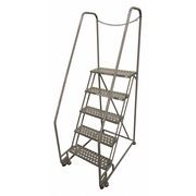 Cotterman 80 in H Steel Tilt and Roll Ladder, 5 Steps, 450 lb Load Capacity 5TR26A6E10B8D3C1P6