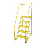 Cotterman 80 in H Steel Tilt and Roll Ladder, 5 Steps, 450 lb Load Capacity 5TR18A3E10B8C2P6