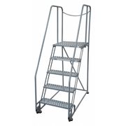Cotterman 80 in H Steel Tilt and Roll Ladder, 5 Steps, 450 lb Load Capacity 5TR18A6E20B8D3C1P6