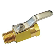 Zoro Select 1/4" FNPT x MNPT Brass Mini Ball Valve Inline G-MMFP-25