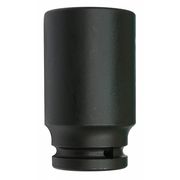 Westward 3/4 in Drive Impact Socket 60 mm Size 6 pt Deep Depth, Black Oxide 21WL53