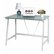 Onespace Writing Desk, 24" D, 40" W, 30-1/4" H, Black, Glass 50-HD0107