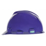 Msa Safety V-Gard Front Brim Hard Hat, Slotted, Cap Style, Type 1, Class E, Staz-On Pinlock Suspension, Purple 488398