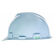 Msa Safety V-Gard Front Brim Hard Hat, Type 1, Class E, Ratchet (4-Point), Egg Blue 495853