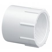 Zoro Select PVC Female Adapter, Socket x FNPT, 1/2 in Pipe Size 435005BC
