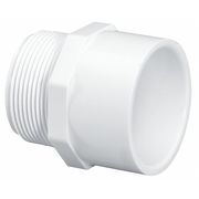 Zoro Select PVC Male Adapter, MNPT x Socket, 1/2 in Pipe Size 436005BC