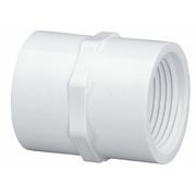 Zoro Select PVC Coupling, FNPT x FNPT, 2 in Pipe Size 430020