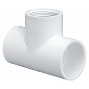 Zoro Select PVC Tee, Socket x Socket x FNPT, 1-1/4 in Pipe Size 402012