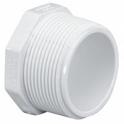 Zoro Select PVC Plug, MNPT, 1-1/4 in Pipe Size 450012