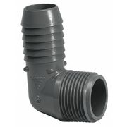 Zoro Select PVC Elbow, 90 Degrees, Insert x MNPT, 3/4 in Pipe Size 1413-007