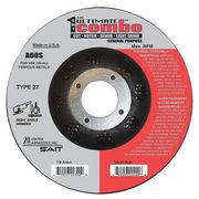 United Abrasives/Sait Depressed Center Cut-Off Wheel, Type 27, 4-1/2" Dia, .095" Thick, 7/8" Arbor Hole Size 22320