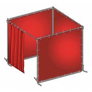 Zoro Select Welding Booth, 6ft W, 6ft, 0.014 in., Red 22RP04
