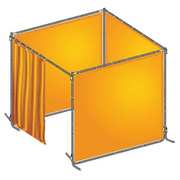 Zoro Select Welding Booth, 6 ft. W, 6 ft., Ylw Org 22RP06