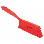 Vikan 1 19/32 in W Bench Brush, Soft, 6 3/4 in L Handle, 7 in L Brush, Red, Plastic, 13 in L Overall 45874