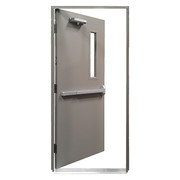 Securall Steel Door with Frame, RHR, 80 in H, 36 in W, 1 3/4 in Thick, 16 Gauge Steel HDQR163680LH