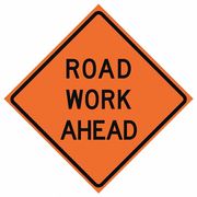 Eastern Metal Signs And Safety Road Work Ahead Traffic Sign, 48 in H, 48 in W, Vinyl, Diamond, English, 669-C/48-NRVFO-RW 669-C/48-NRVFO-RW