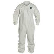 Dupont Collared Disposable Coveralls, 25 PK, White, Microporous Film Laminate, Zipper NG125SWHSM002500