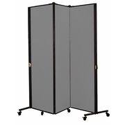 Screenflex Portable Room Divider, 5Ft 9In W, Stone HKDL603-DG