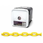 Campbell Chain & Fittings 1/4" Grade 30 Proof Coil Chain, Yellow Polycoat, 75' per Square Pail PD0143426