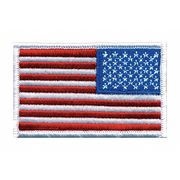 Heros Pride Embroidered Patch, U.S. Flag, White 0039