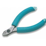 Erem Diagonal Cutting Pliers, 4-1/4", Flush, Tungsten Carbide, ESD-Safe, Cushion Grip Handles 576TX