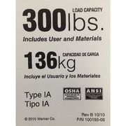 Werner 300 lbs. Duty Rating Label Replacement LDR300