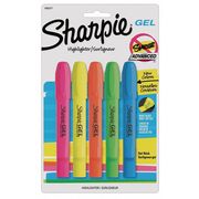 Sharpie Gel Highlighter Set, Gel Stick, Non Smearing PK5 1803277