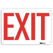 Lyle Exit Sign, English, 10" W, 7" H, Recycled Plastic, White U1-1008-NP_10X7
