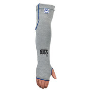 Mcr Safety Cur-Resistant Sleeve, Cut Level A2, 18 in Length, Thumbhole, Gray, Universal Size 9318D7T