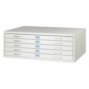 Safco 46-1/4" W 5 Drawer Facil Flat File Cabinet, Light Gray 4972LG