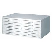 Safco 40-1/4" W 5 Drawer Facil Flat File Cabinet, Light Gray 4969LG