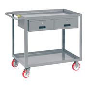 Little Giant Steel Utility Cart, 2 Shelves, 1,200 lb LGL2436BK2DR