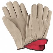 Mcr Safety Lined Leather Driver Red Fleece, LPK12 3150L