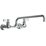 Chicago Faucet Manual, 7-1/4" to 8-3/4" Mount, Commercial 2 Hole Straight Kitchen Faucet 540-LDL12ABCP