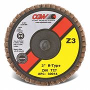Cgw Abrasives Flap Disc, 2, T27, C/Z, Reg Roll On 60G 30004