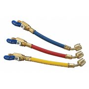 Yellow Jacket Manifold Hose Set, 9 In, Red, Yellow, Blue 25980