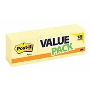 Post-It Sticky Notes, 3x3 In., Yellow, PK18 654-14+4YW