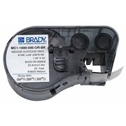 Brady Label Tape Cartridge, Black/Orange, 1 in W MC1-1000-595-OR-BK