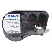 Brady Label Tape Cartridge, Red/White, 1 in. W MC1-1000-595-WT-RD