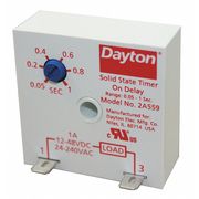 Dayton Encapsulated Timer Relay, 1A, Solid State, Pins: 2 2A559