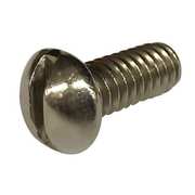 Zoro Select #10-32 x 4 in Slotted Round Machine Screw, Plain 18-8 Stainless Steel, 10 PK 2BA39