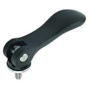 Kipp Cam Lever Size: 2 3/8-16X50, A=96, B=33, 3, Aluminum Black Powder-Coated, Comp: Steel K0005.25011A4X50