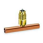 Jb Industries 1/4" Access Valve Tee, Brass/Copper A31140