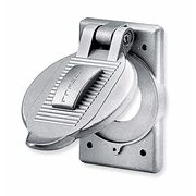 Hubbell Wiring Device-Kellems Weatherproof Cover, 20A and 30A Single Locking Receptacles Used With, Cast Aluminum HBL7420