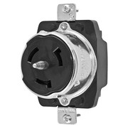 Hubbell 50A Twist-Lock Receptacle 3P 4W 480VAC BK CS8169