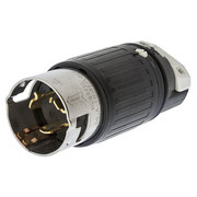 Hubbell 50A Twist-Lock Plug 3P 4W 125/250VAC BK/WT CS6365C