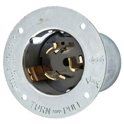 Hubbell 50A Flanged Twist-Lock Inlet 3P 4W 125/250VAC BK CS6375