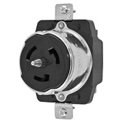 Hubbell 50A Twist-Lock Receptacle 3P 4W 250VAC BK CS8369